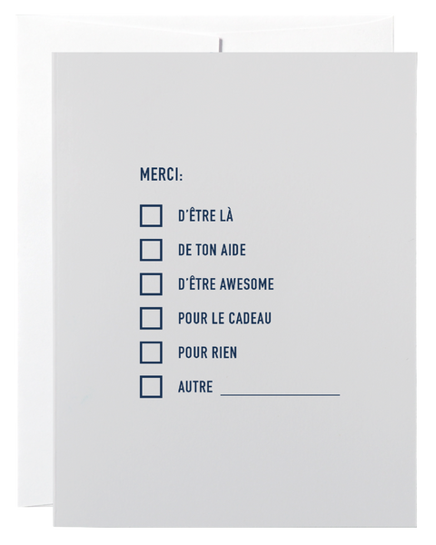 Thanks Checklist - French