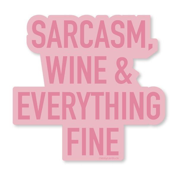 Sarcasm Wine Vinyl Sticker