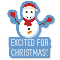 Excited Snowman Vinyl Sticker