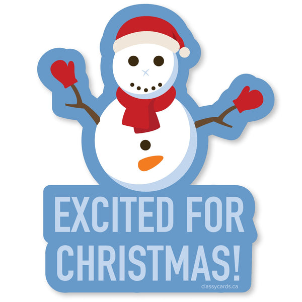 Excited Snowman Vinyl Sticker