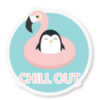 Penguin/Flamingo Sticker