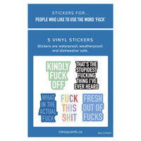 Stickers for People who Like to use the word 'Fuck' - 5 Pack