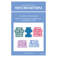 Stickers for People Who Hate People - 5 Pack